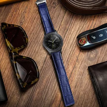 AKGLEADER най-Новият Каишка За Часовник От естествена Кожа За Samsung Galaxy Watch 46 мм 42 мм и Каишка от Крокодилска кожа За Galaxy Watch