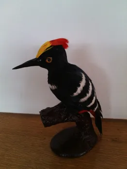 моделиране кълвач птица е труден модел, полиетилен и кожа пера на птица 20x10 см играчка занаят, реквизит, декорация на дома, подарък за Коледа 0648