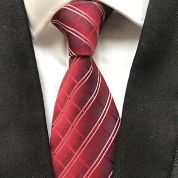 Мъжки Вратовръзки на Новия Дизайн с Ширина 10 см, Жаккардовый Тъкани на Шийката на Вратовръзка, Червени Наметала, Вратовръзки за Официални Събития