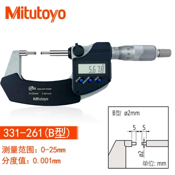 Оригинален Mitutoyo Sanfeng шпонка малка корона цифров микрометър външен диаметър кмет 331-251 малка корона 2 мм