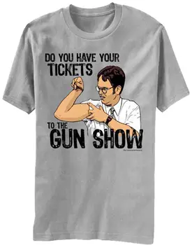 Стилна мода мъжка тениска с къс ръкав The Office Дуайт имате билети за оръжейни шоу? Тениска T-Shirtkids