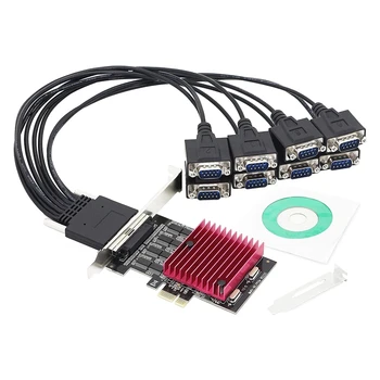 Такса за разширяване на PCIE с 8 порта RS232 serial такса PCI-E X1 с 8 порта DB9, а контролер PCI-Express с 8 чипсетами