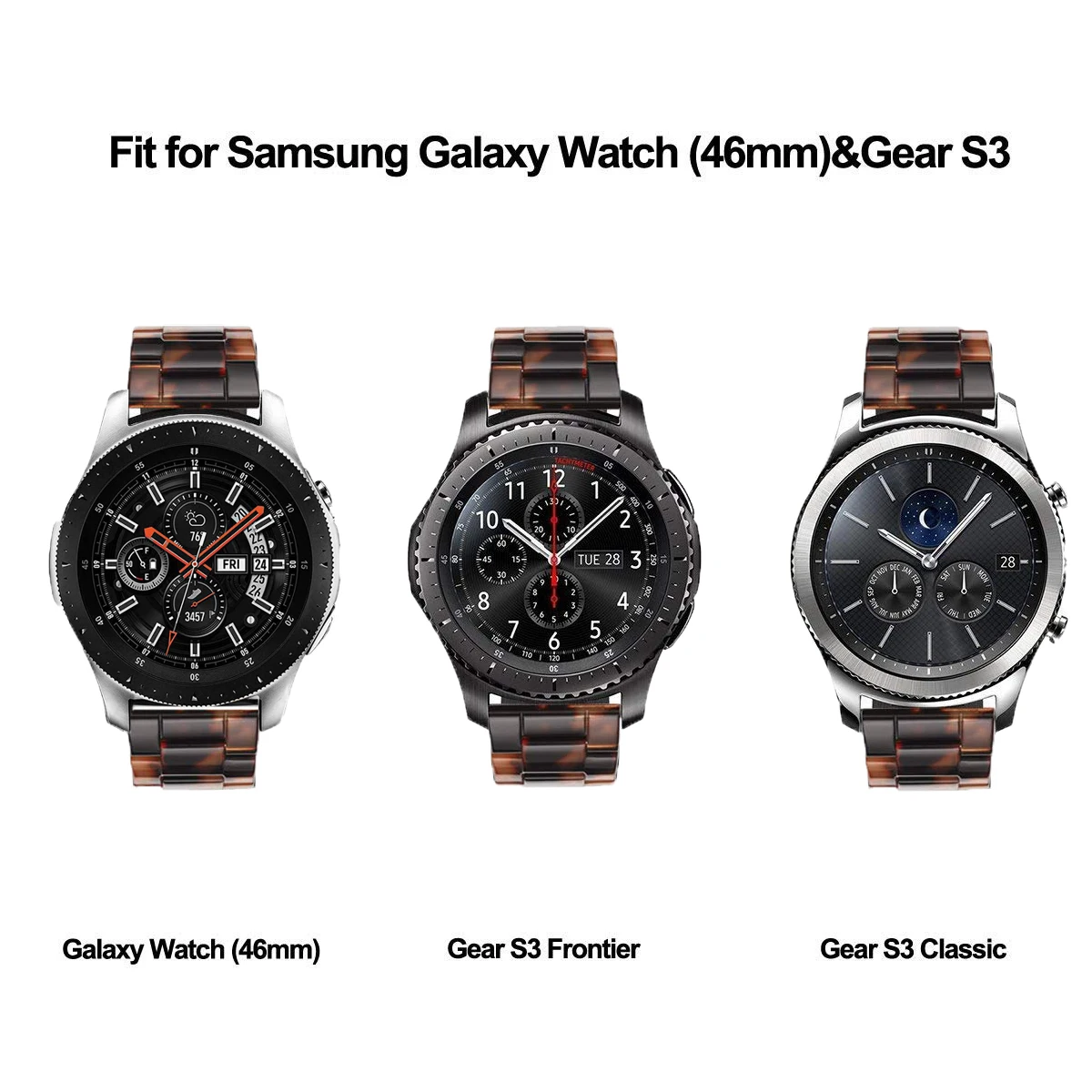 22 мм и Каишка За часовник Samsung Galaxy Watch 3 45 мм Gear S3 Classic/Frontier Каишка от смола, За Huawei Watch GT2 GT2E 46 мм GTR 47 мм Изображение 5